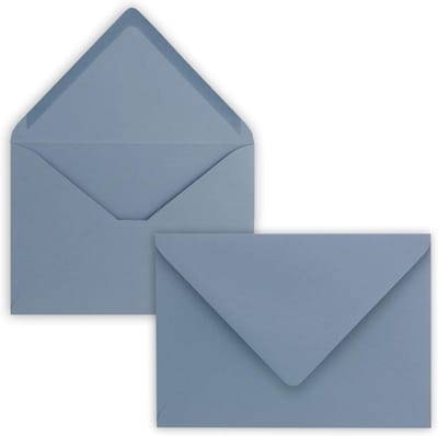 75x B6 Enveloppen Grijsblauw 12,5x17,5 cm - Dik 120 g/m² - Ideaal voor Wenskaarten en Uitnodigingen