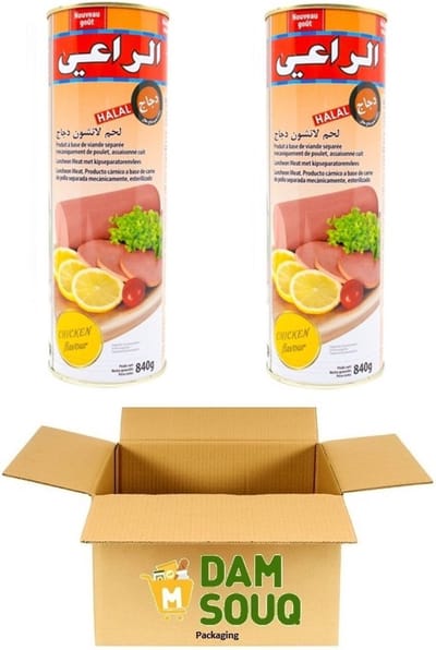 Multipak Al Raii Ingeblikt Vlees (Luncheon Meat) Kip (2x 840 Gram) (Halal)