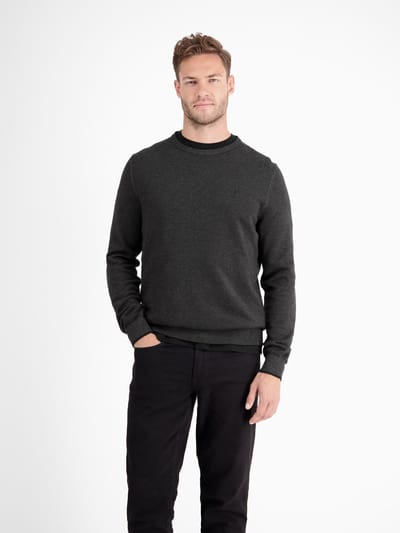 LERROS Sportieve gebreide trui , Maat: M , Kleur: BLACK , 100% katoen