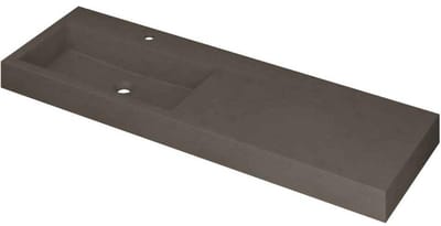 INK Momento Wastafel Quartz Wasbak Links met 1 Kraangat - 1400x450x90 mm - Quartz Beton