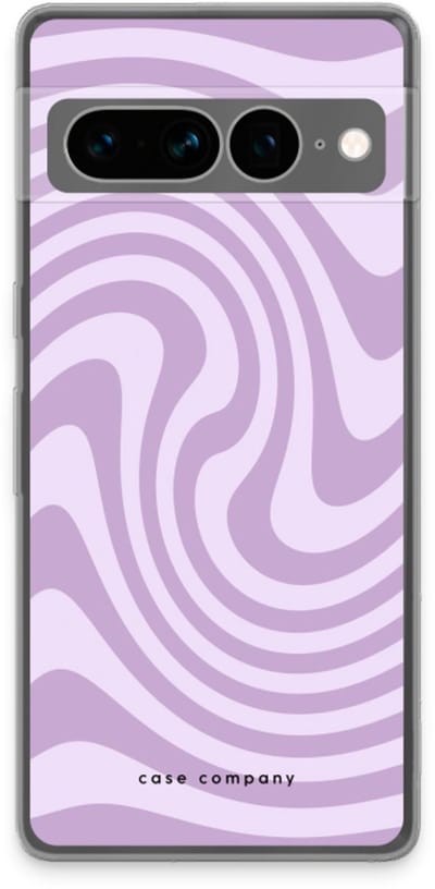 Case Company® - Hoesje geschikt voor Google Pixel 7 Pro hoesje - Swirl Paars - Soft Cover Telefoonhoesje - Bescherming aan alle Kanten en Schermrand