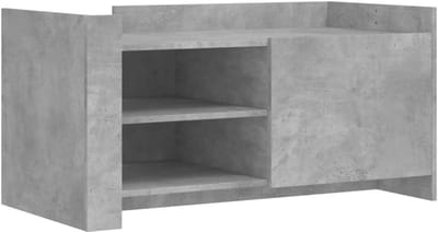 Salontafel Hout - Bijzettafel Betonlook - Woonkamer Meubel - Met Opbergruimte - 100x50x50 cm - Betongrijs