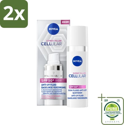 Nivea - Cellular - Expert Filler SPF50+ Serum - Met Hyaluronzuur en SPF - 30 ml - Voordeelverpakking - 2 stuks - NIVEA Cellular Expert - Anti-aging serum
