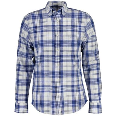 Gant Overhemd Cotton Linnen Multi Check Button-Down Vintage Blue / male