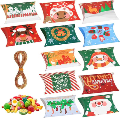 Kerstcadeau Geld, 24 Stuks, Luxe Geschenkdozen met Gouden Draad, Perfect voor Snoep, Koekjes en Decoraties