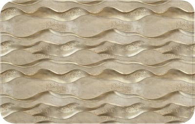 WC mat 80x50 cm - Antislip - Golven - Patroon - Goud - Toiletmat - Vloermat - Douchemat - Toilet tapijt - Toiletmatten