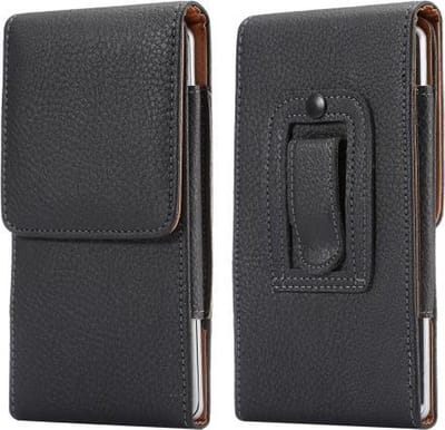 Leren flip tasje hoesje + clip broekclip riem Motorola Moto G7 / G7 Plus