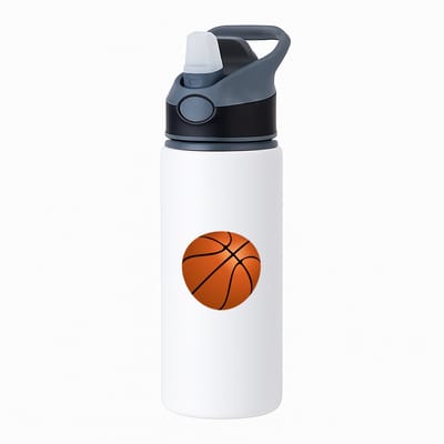 Hacebo® - Basketballen waterfles met rietje zwart - Basketbal - Basketballers - Sport - bal - Hooper - water fles - 650ML