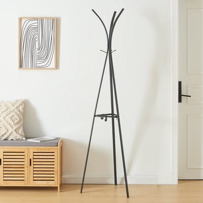 Kledingrek Vevelstad kapstok 181x52,5x52,5 cm zwart [en.casa]
