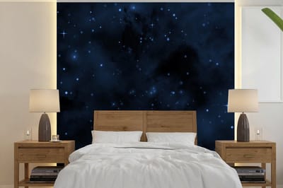 Behang - Fotobehang Nacht - Heelal - Sterrenhemel - Breedte 350 cm x hoogte 350 cm