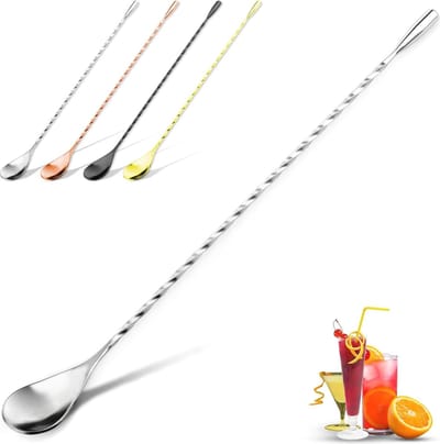 Roestvrijstalen Menglepel 30 cm voor Cocktails en Dranken - Lange Roerstaaf voor Cocktailshakers, Smoothies, en meer