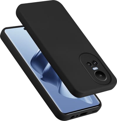 Cadorabo Hoesje geschikt voor OPPO Reno 10 5G / 10 Pro 5G in LIQUID ZWART - Beschermhoes gemaakt van flexibel TPU silicone Case Cover