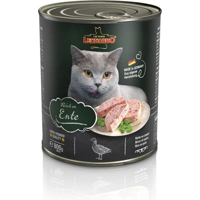 6x800g All Meat Rijk aan Eend Leonardo Kattenvoer