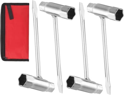 4 Stuks Kettingzaag Sleutel en Schroevendraaier Combinatiewrench, 13mm x 19mm Bougie Spanningstang Vervanging, T-Wrench Socket Afstelgereedschap voor Bougie en Kettingzaag Onderhoud