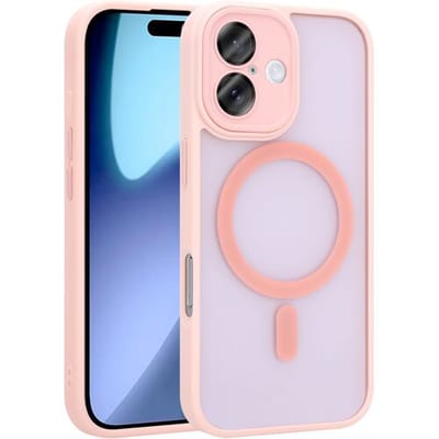 Coverzs luxe matte Magneet hoesje geschikt voor iPhone 17 met camera cover (roze) – sterke case met premium bescherming, dun ontwerp en perfecte pasvorm - Camerabescherming