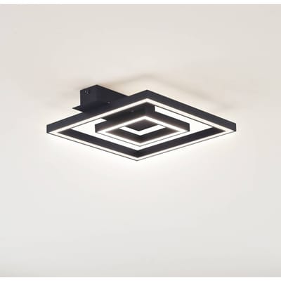 Lindby LED plafondlamp Madamo, zwart, 30 cm, 3000K, aluminium