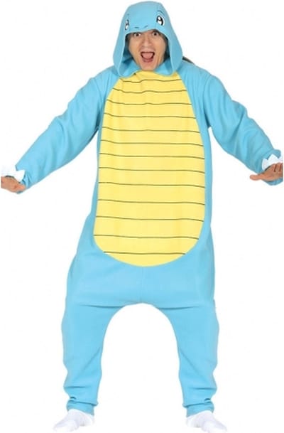 Cartoon schildpad onesie voor volwassenen - blauw - one size