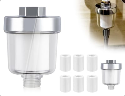 Shower Water Filter met 6 Vervangbare Filterpatronen voor Thuis, Kantoor en Horeca - Verbeter de Waterkwaliteit en Bescherm je Huid