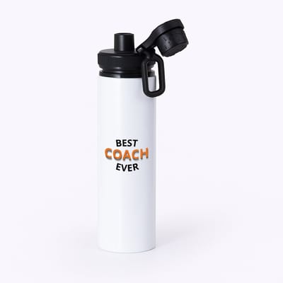 Hacebo® - best coach ever waterfles met draaidop zwart - Coach - een coach - sport - verjaardagscadeau - klein cadeautje - kado - gift - water fles - 850ML