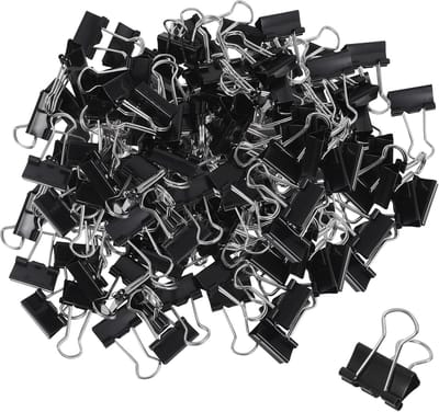 80 stuks vouwklemmen 19 mm, metalen kantoorklemmen, papierklemmen voor documenten en zakken, sterke klemmen zwart