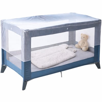 HIXA Klamboe - Ledikant - Baby - 130x70CM - Muggennet - Anti Muggen - Campingbed - Muggennet - Transparant - Wit
