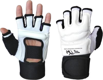 Kickboks Handschoenen - Trainingshandschoenen Bokshandschoenen - Martial Arts Training - Ademende Terry Stof - Verstelbaar - Zwart Wit