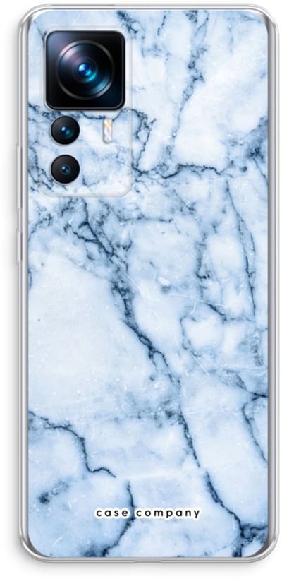 Case Company® - Hoesje geschikt voor Xiaomi 12T hoesje - Blauw marmer - Soft Cover Telefoonhoesje - Bescherming aan alle Kanten en Schermrand