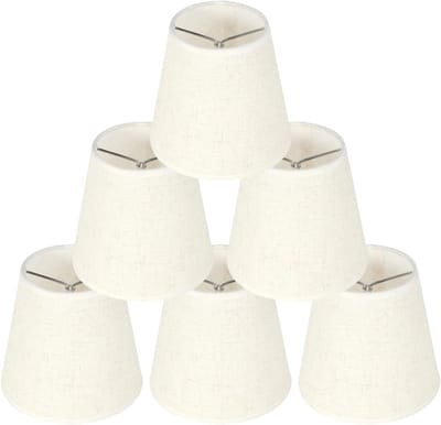 Moderne E14 Lampenkappen van Stof - Set van 6 Stuks voor Tafellampen, Hanglampen en Wandlampen - Nordic Design en Eenvoudige Stijl 3.5x5.1x5.2 inch