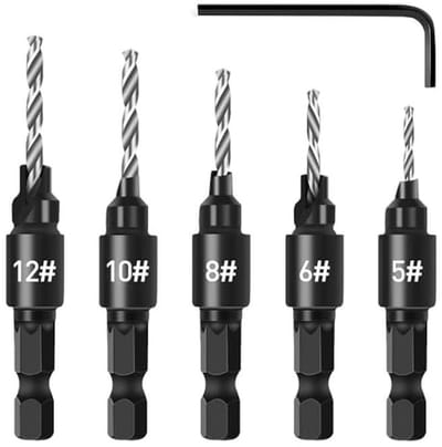 Solidchoice - 5-delige Set HSS Verzonken Boorbits voor Houtbewerking
