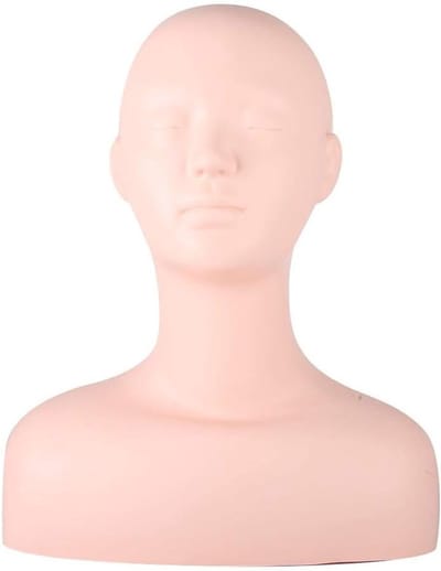 Oefenhoofd voor Wimpers en Make-up, Realistisch Mannequin Hoofd met Vlakke Rubber Afwerking voor Schoonheidstraining
