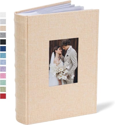 Linnen Fotoalbum 10x15 voor 300 Foto's met Memogebied - Ideaal voor Bruiloften, Familie en Reizen