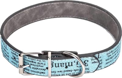 Nobleza Honden halsband - Kunstleer - Verstelbaar 35 / 45 cm - Lengte 52 cm - Waterbestendige halsband hond - Blauw