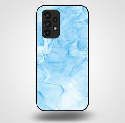 Smartphonica Telefoonhoesje voor Samsung Galaxy A53 5G met marmer opdruk - TPU backcover case marble design - Lichtblauw geschikt voor Samsung Galaxy A53 5G