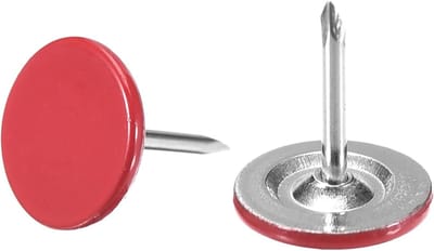 Pack van 50 Bekledigingsnagels met Platte Kop 11mm x 13mm voor Meubels, Banken en Hoofdborden - Rood