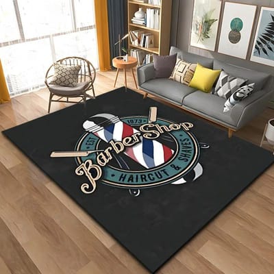 Barbershop Retro Bewegwijzering Vloerkleed Groot Tapijt Keuken Badkamer Bedzijde Spelen Antislip Vloermatten Kleed voor Woonkamer Slaapkamer 40x60cm (16x24in)