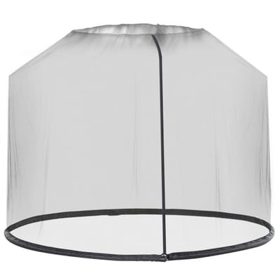 Wishdor - Insectennet voor parasol - Met trekkoord en ritssluiting - Windstabiel - Voor tuin en terras - Zwart - Ø3 x H2,3 m