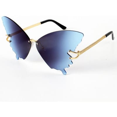 Randloze Vlinder Zonnebril Dames Premium Designer Klassiek Randloos Groot Montuur Zonnebrillen Dames Tinten Oogbescherming UV400 Bescherming