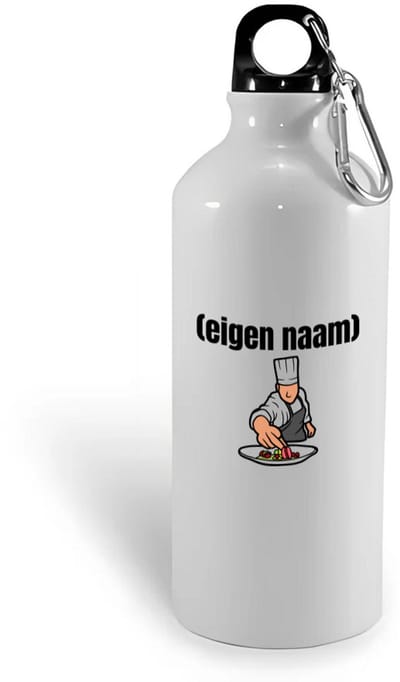 Hacebo® - chefkok waterfles - Kok - iemand die goed kan koken - met eigen naam - leuk cadeau voor iemand die chefkok is - cadeau - kado - water fles - 400ML