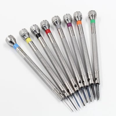 8 Delige Precisie Micro Schroevendraaierset Platkop Voor Elektronica Brillen en Horloges