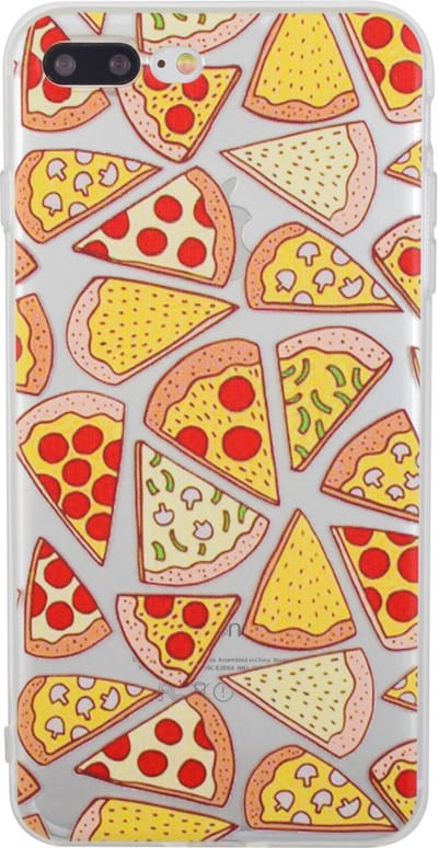 Peachy Transparant Pizza hoesje geschikt voor iPhone 7 Plus 8 Plus case cover doorzichtig