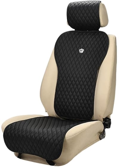 Cosensi- Autostoelhoes Luxe - Universele Autostoelhoes - Antislip - Zwart/Roze - Echt Leer - Comfortabel Kussen met Strass - Autostoelkussen