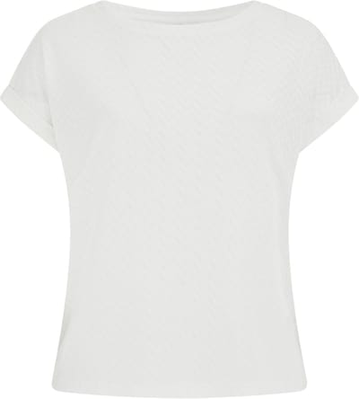 WE Fashion Dames T-shirt met opengewerkte structuur - Curve
