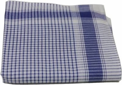 12 stuks Heren zakdoeken Vichy Blauw - 100% katoenen katoenen zakdoeken - 40 - Wit