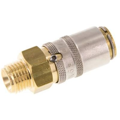Messing DN 6 Tempereerkoppeling Snelkoppeling G 1/4 inch Buitendraad Loskoppelbeveiliging
