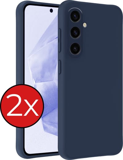 Hoesje - 2 Stuks - Geschikt voor Samsung Galaxy A35 - Sterk & Shockproof - Telefoonhoes - Back Cover - Case Siliconen - Telefoon Hoes - Donkerblauw