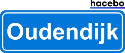 Hacebo - Plaatsnaam Sticker - 29x10 CM - Oudendijk sticker - Verkeersborden sticker - grappige cadeaus - Oudendijk