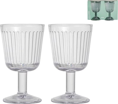 Gusta - Wijnglazen - Ribbels - 230 ml - Set van 2
