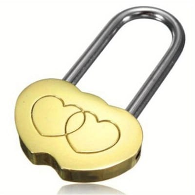 Hangslot Liefdesslot Gegraveerd Dubbel Hart Valentijnsdag Jubileumdag Cadeaus Koppel Kerstcadeau goud