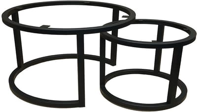 FLE - Salonset zwart rond Ø 70 cm, hoogte 37 cm en Ø 80 cm en hoogte 47 cm (koker 2,5 x 2,5 cm)