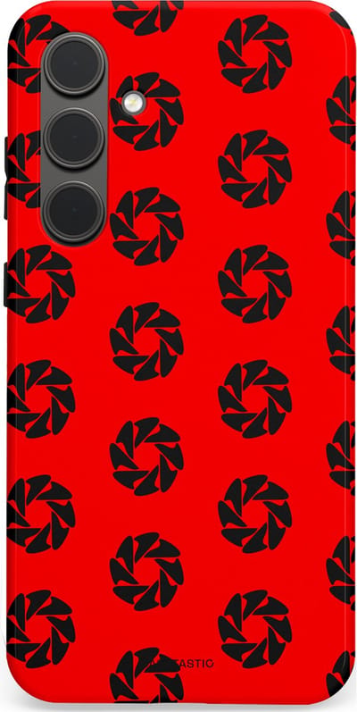 Casetastic hoesje geschikt voor Samsung Galaxy S24 Plus - Dubbellaagse bescherming - Zwarte Sterren op Rood - Fashion Case - Rood Zwart